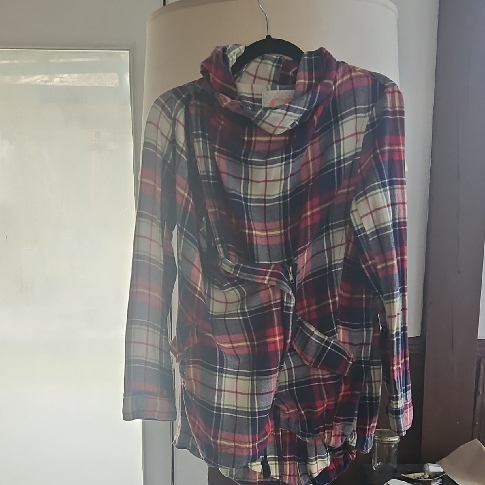 Gianni Bini Red and White Plaid Jacket